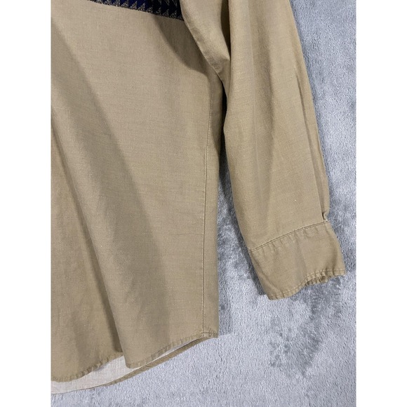 VTG Roper Western Shirt Mens L Beige Navy Southwestern Geometric 90s Cowboy - Picture 4 of 8